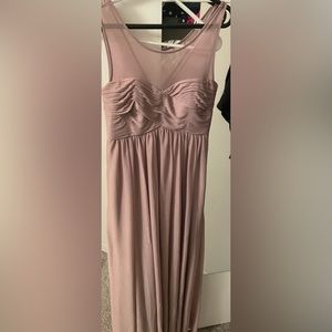 EUC Birdy Grey Bridesmaid Dress Mauve Pink Sz Medium  M Sleeveless Floor Length